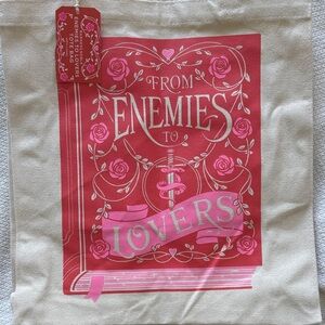 Barnes & Noble Cream Tote with Pink Book Graphic